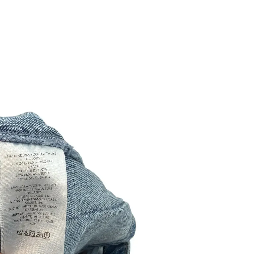 Free‎ People Denim Cargo Mini Skort Utility Pocket Buckle Blue Size 25